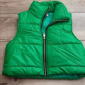 Cropped Green Puffer Vest